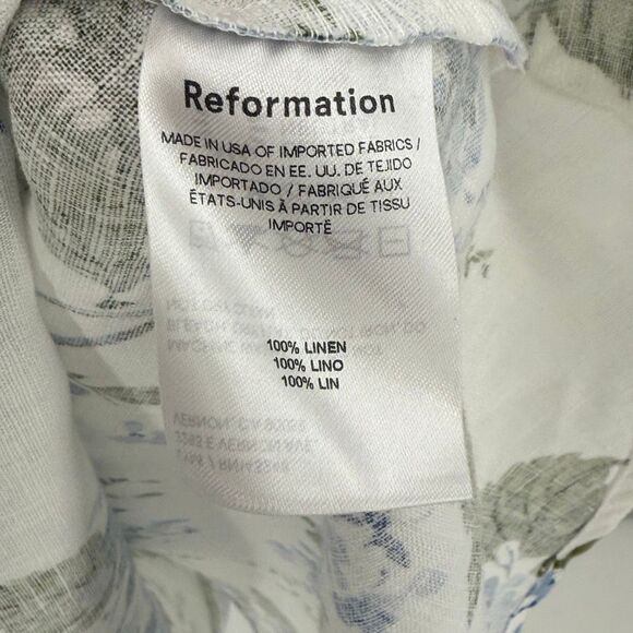 Reformation Tagliatelle Floral Linen Midi Dress Riviera Print Sleeveless 8 White - Picture 9 of 14